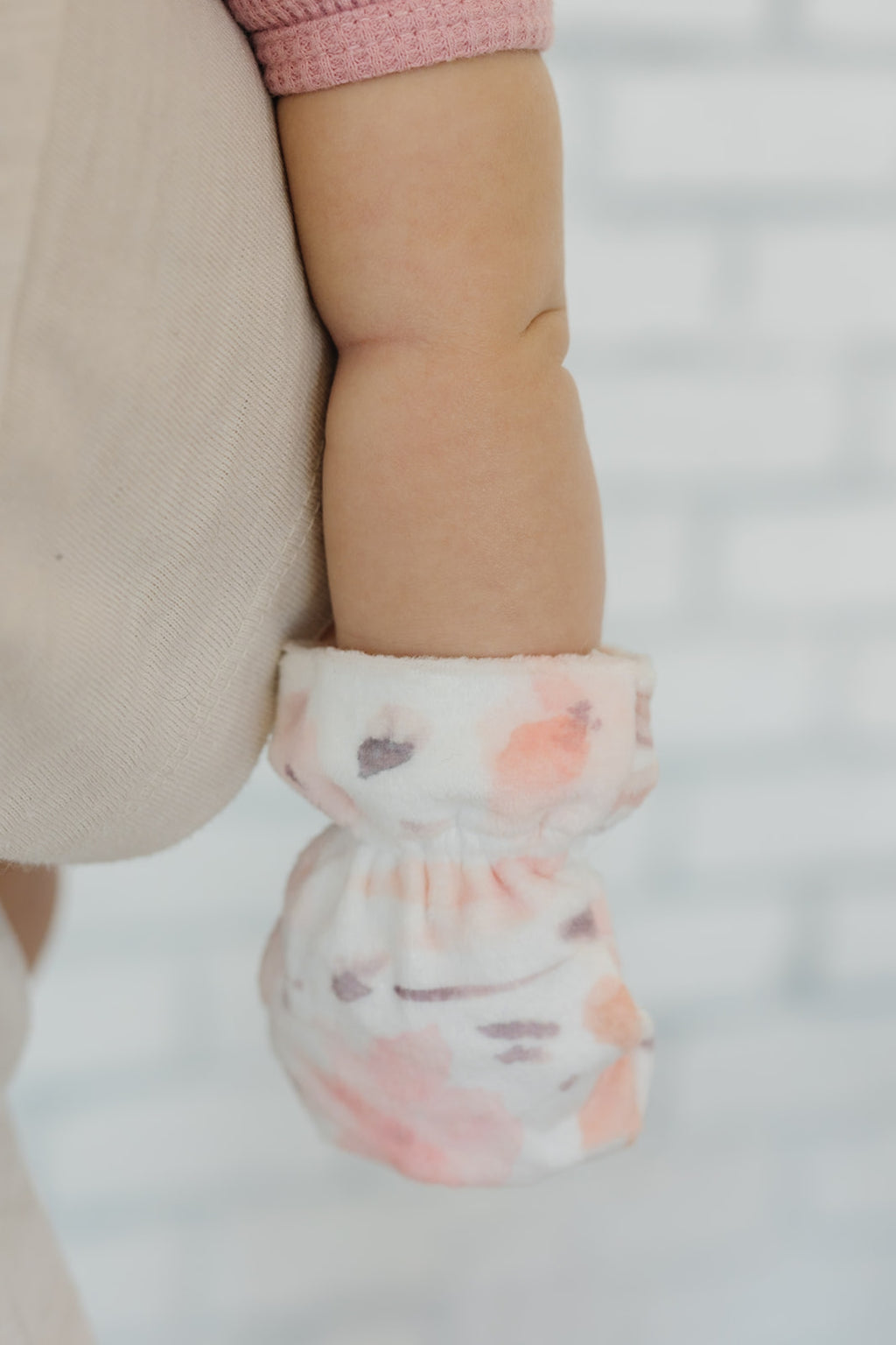 Painted Flowers Baby Mittens