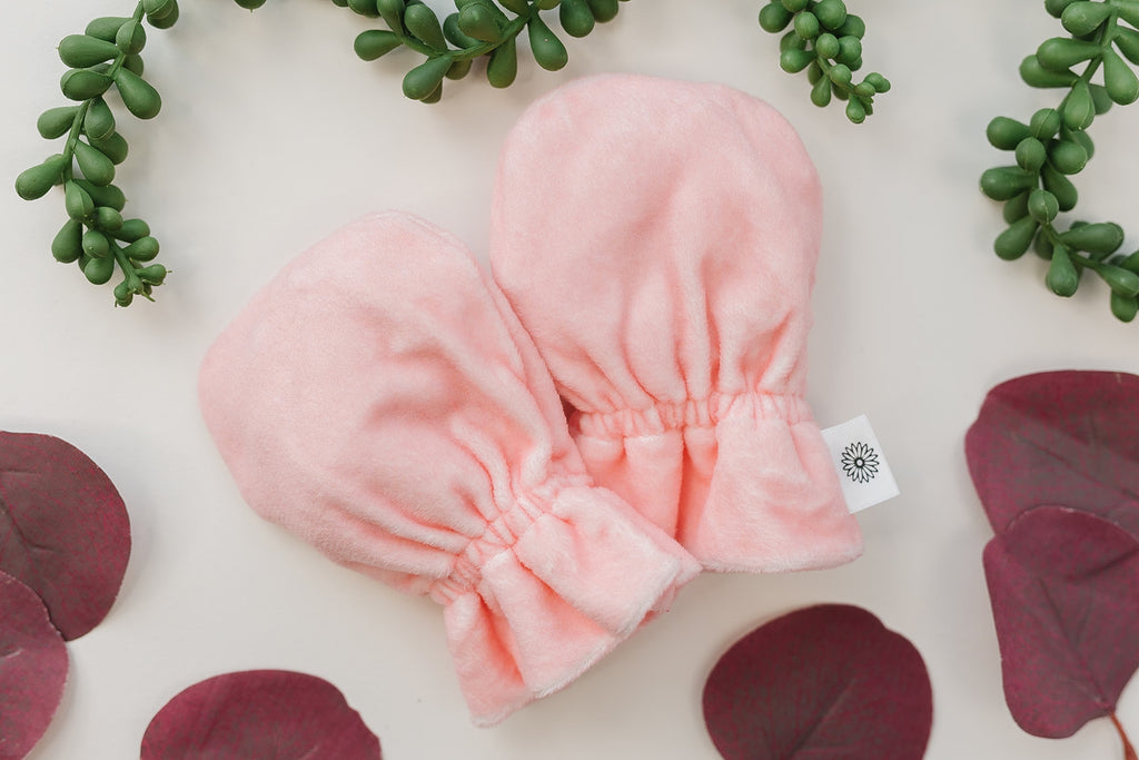 Crystal Rose Baby Mittens