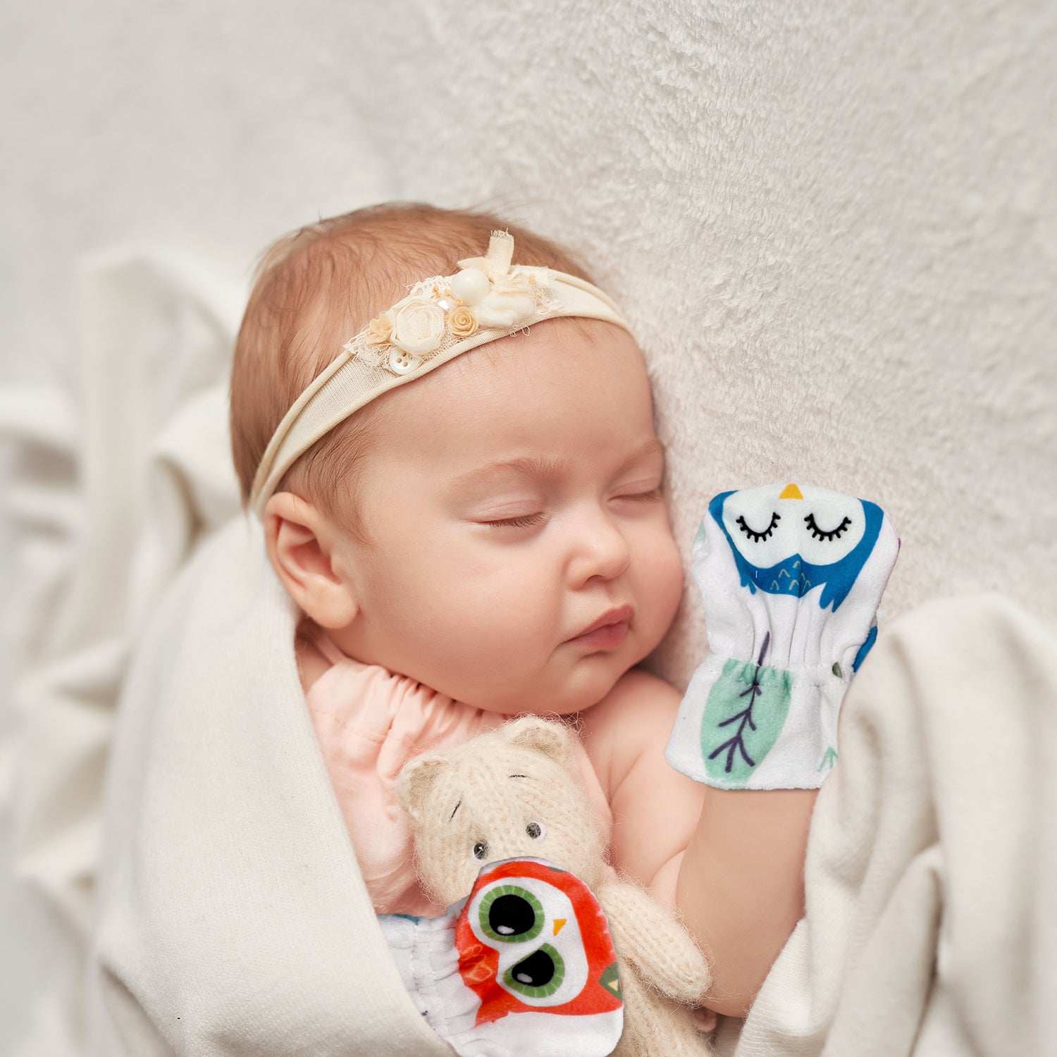 Owls Baby Mittens