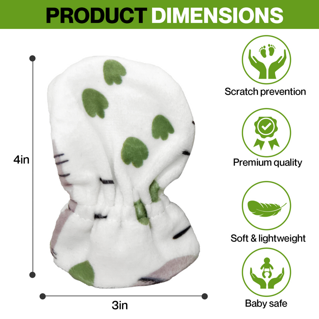 Stay-On Baby Mittens with Silicone Grip - Baby Dino No Scratch Mittens for Newborns 0-6 Months