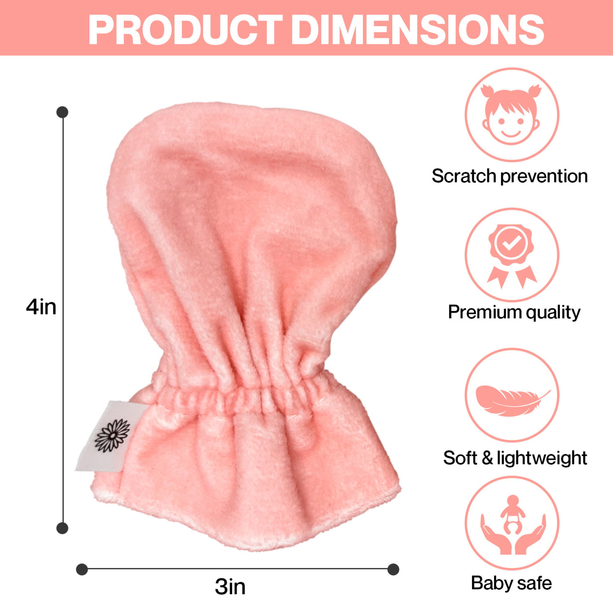 Crystal Rose Baby Mittens