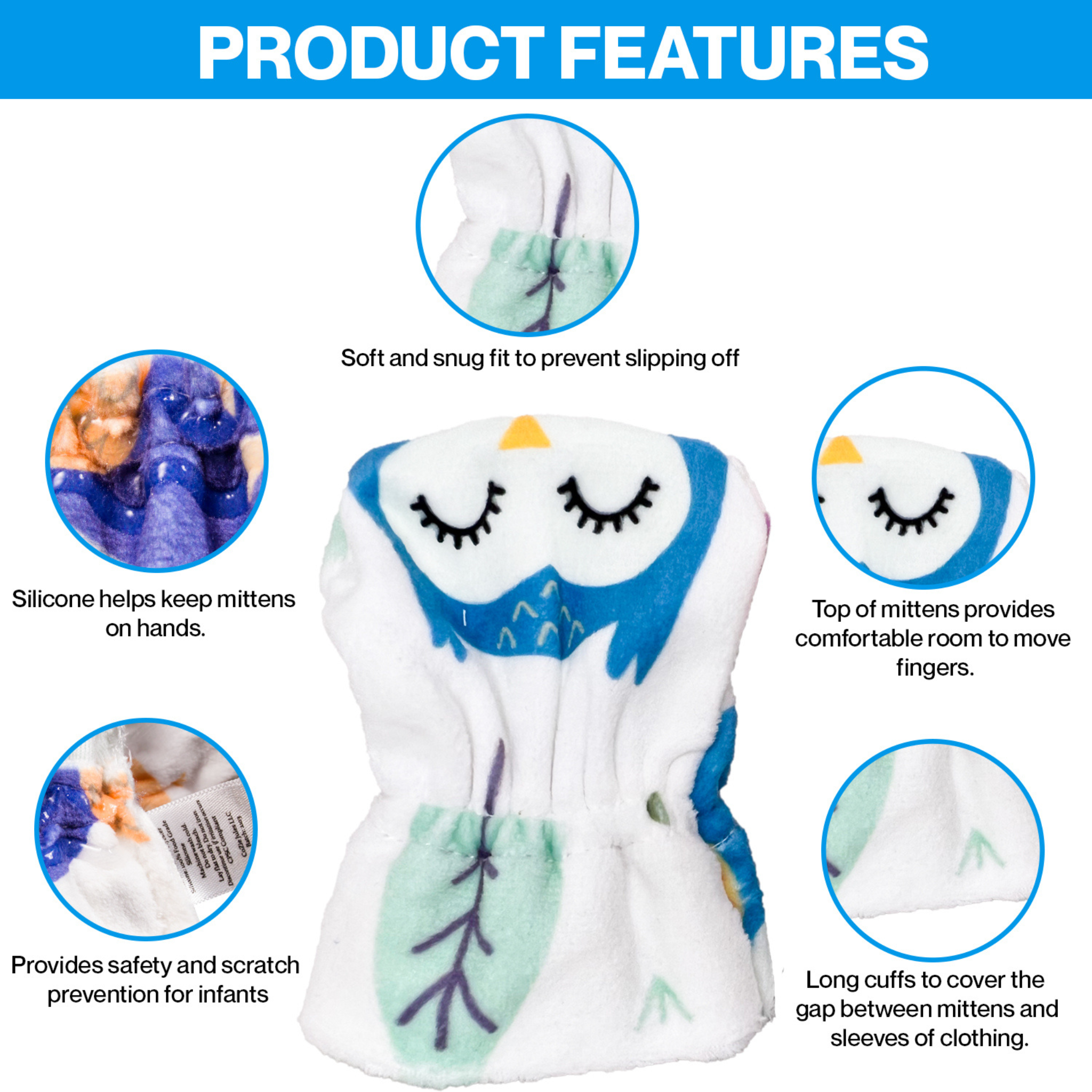Owls Baby Mittens