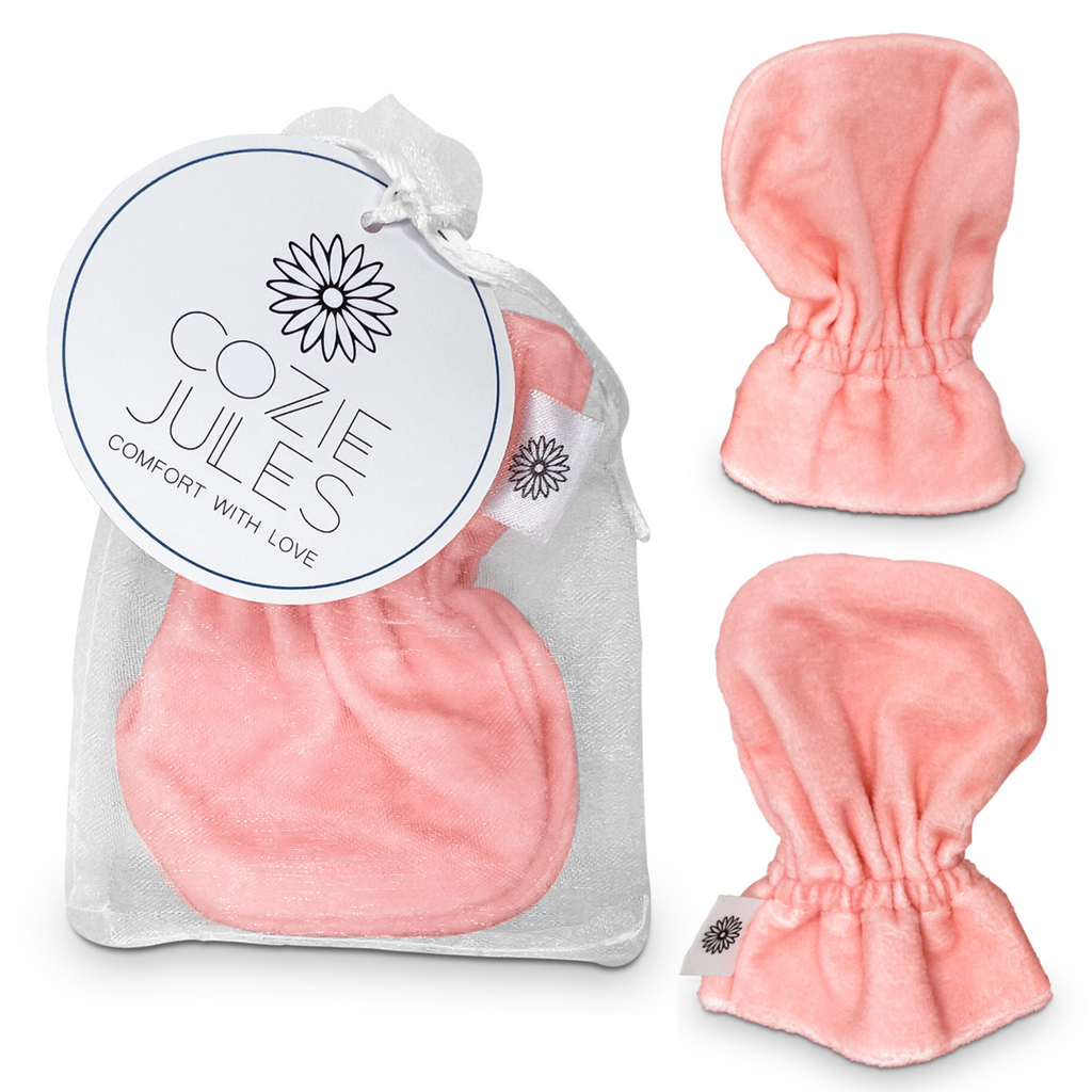 Crystal Rose Baby Mittens